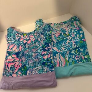 Lilly Pulitzer Finn Shirts in  Aqua & Purple
